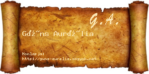 Güns Aurélia névjegykártya